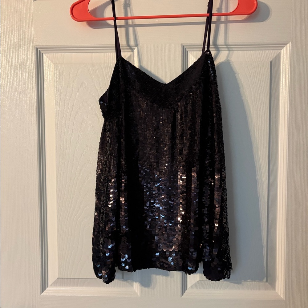 Mint Sparkling Deep Purple Sequin Tank Top